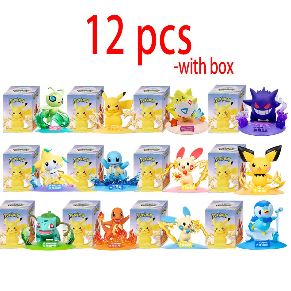 12Patterns Pok  mon Action Dolls Pikachu Blind Box Anime Models Desktop Decorations Pok  mon Toys Children's Birthday Gifts
