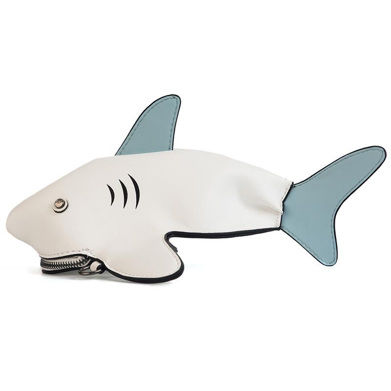 Personalized bag creative new 2025 fashion simple cartoon cute animal shark shape shoulder messenger bag