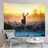 Cartoon Elk Home Decor Tapestry Cute Christmas Art Wall Hanging Living Room Bedroom Dorm Wall Decor Backdrop Cloth