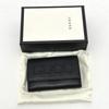 Gucci 428781 Embossed Logo Key Holder Key Ring 6 Rings Key Case Leather Black