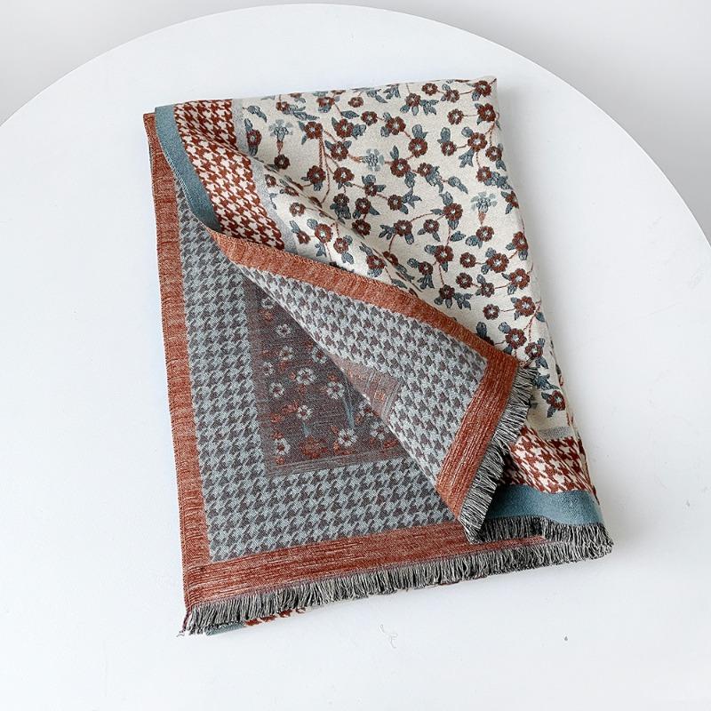 

Winter imitation cashmere large shawl versatile elegant temperament scarf women s autumn and winter warm scarf blanket air-conditioned room shawl 180*65cm
