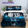 Lenjerie de pat cu model Lionel Messi Decorațiuni pentru casă Cadou de ziua de naștere (1 * husă de pilotă + 2 * fețe de pernă, fără miez),merchandise pentru fani.