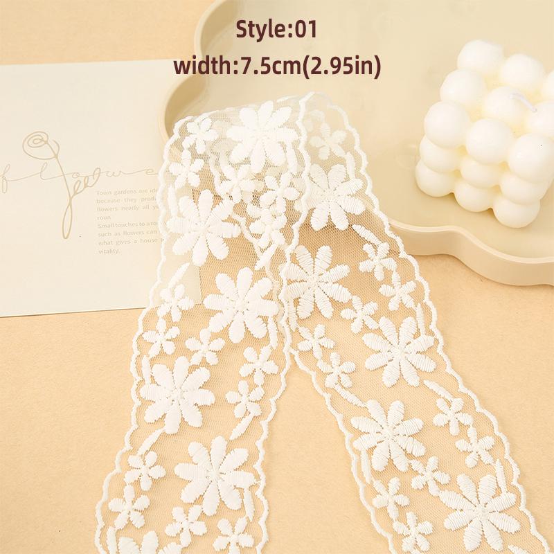 1Yards 4cm-8.5cm Wide Lace Fabric Ribbon Trim DIY Craft Clothing Sewing Supplies Curtains Tablecloths Decor Hair Bow Accessory