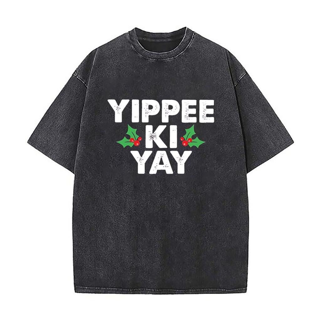 Yippee Ki Yay Mountaineering Mens Summer Tshirt Short Sleeve Loose Streetwear Short Sleeve Tops