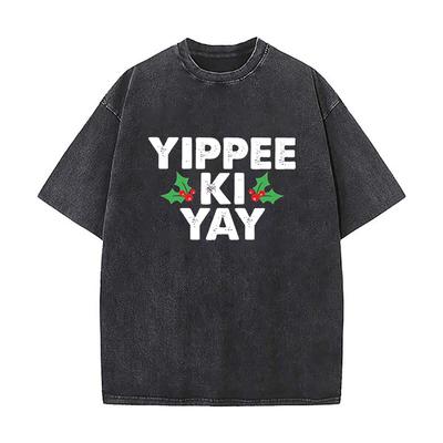 Yippee Ki Yay Mountaineering Mens Summer Tshirt Short Sleeve Loose Streetwear Short Sleeve Tops