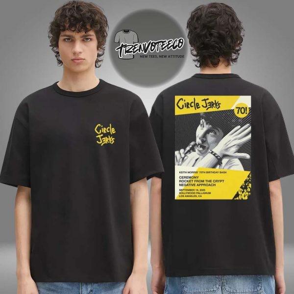 Circle Jerks Merch Shepard Fairey Keith Birthday Logo Two Sided Unisex T-Shirt Unisex T-Shirt XL