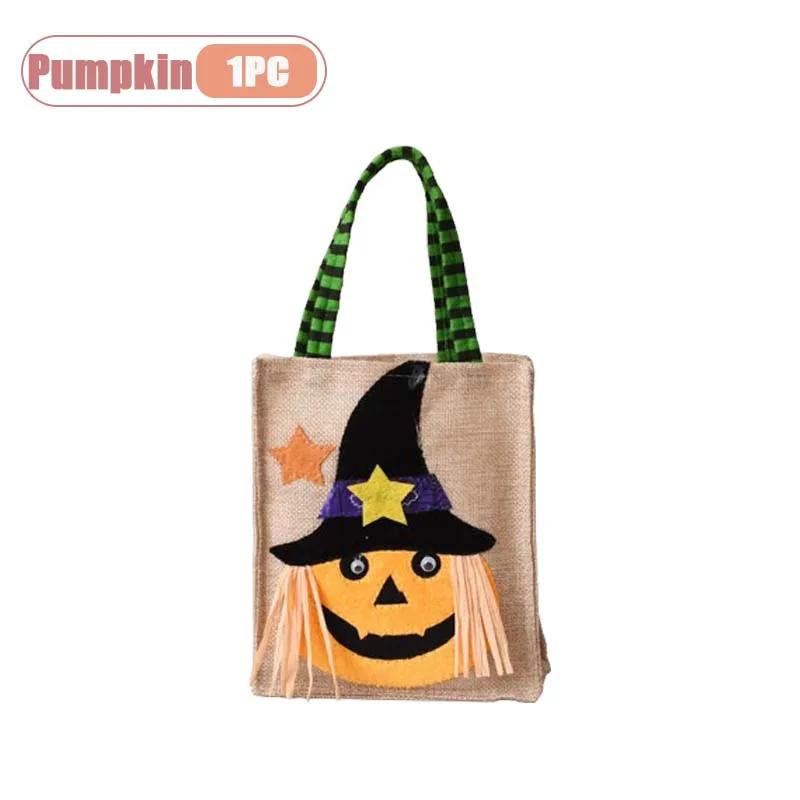 1-10PCS Halloween Treat Bags with Handles for Kids Candy Gift Supplies Party Favor Packaging Bag for Trick or Treat Decoration