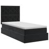 Storage Bed with Mattress Black 90 X 200 Cm Velvet