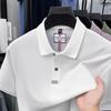 Men's Casual Cotton Polo Shirt - Short-Sleeve, Solid Color with Lapel, Fashionable for Middle-Aged and Young Men