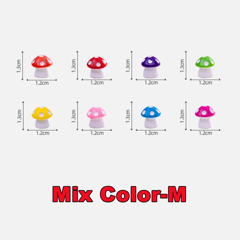 New 10-80PCS Mini Resin Mushroom 8 Colors Small Mushrooms for Dollhouse Decor Micro Fairy Garden Landscape Aquarium Tiny Toys