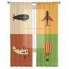 Retro Aircraft Icon Designs Sheer Curtain For Living Room Bedroom Voile Curtains For Window Organza Curtains Party Tulle Drapes