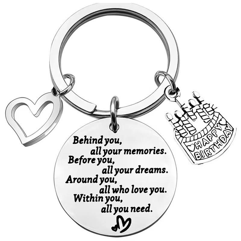 

Amazon Birthday Gift Stainless Steel Keychain Number Cake Keychain Stainless Steel Keychain for Mothers Day and Fathers Day Backpack Bag Pendant 3*3CM