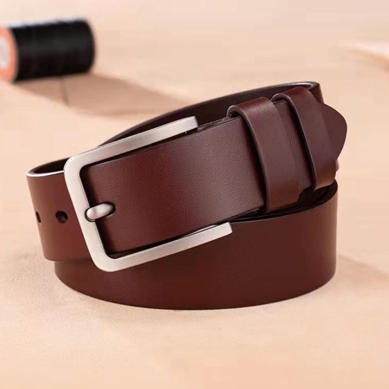 Men's Vintage Casual Belt Black Pin Buckle Student Versatile Leather Wide Belt