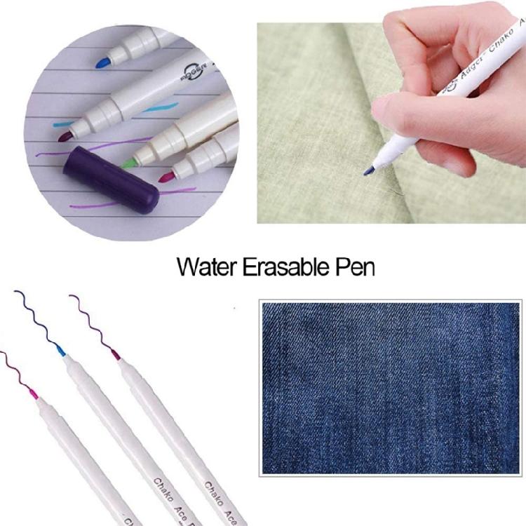 Juego de 6 Marcadores de Tela Solubles en Agua 6 Colores Marcador Mágico Marcador Borrable con Agua para Bordado Acolchado Costura