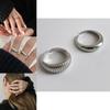 Elegant S925 Silver Ring For Women With Unique Geometric Design And Adjustable Size