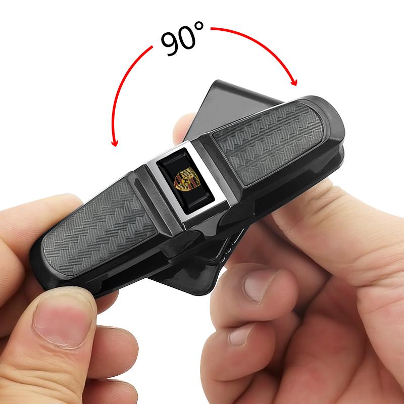 1pcs Car Sun Visor Glasses Box Universal Sunglasses Clip Card For Porsche Cayenne Macan 911 Gt3 918 928 944 968 Boxster Panamera