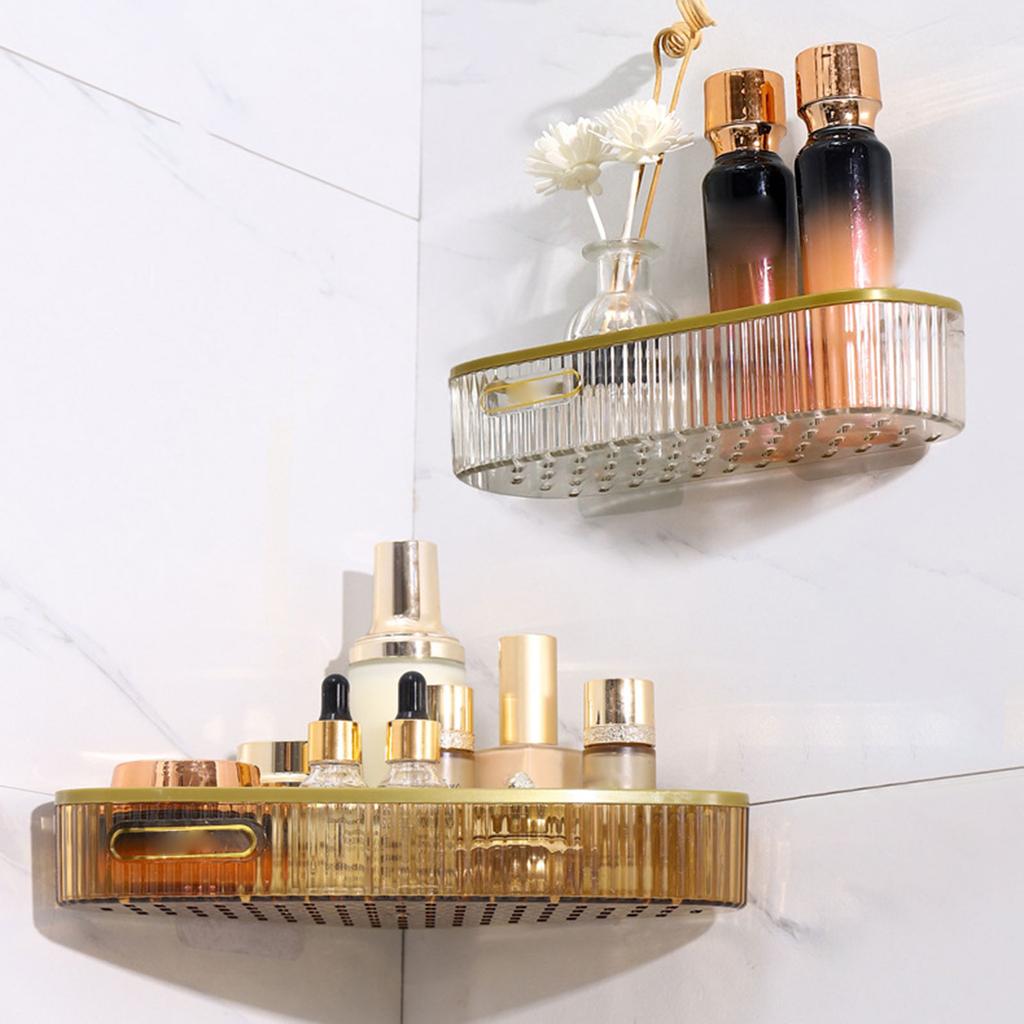 Waterproof Bathroom Rack Toiletries Storing Shelf Plastic Shampoo Holder Efficient Toilet Washstand Organization Tool