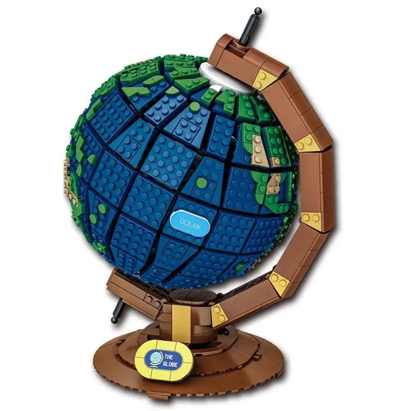 

1587Pcs MOC World Globe Map Earth Assembly Building Block Model Educational Bricks Desktop Ornaments Toys For Kid Christmas Gift