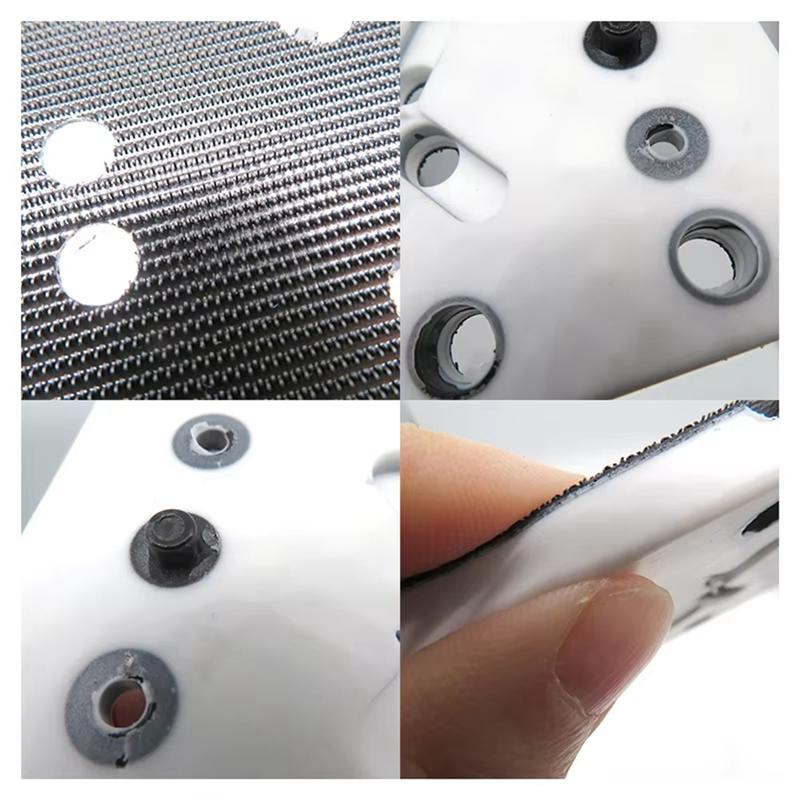 B97A-Hook Loop Andloop Sanding Pad 130X80mm 12 Holes Replacement Plate For Festool RTS 400 REQ Square Polishing Disc
