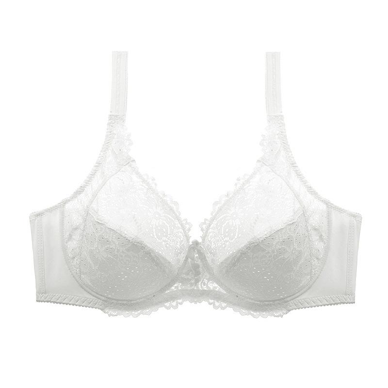 Sexy Lace Hollow Out Breathable Bras for Women, Plus Size Ultra-Thin Solid Color Bra