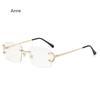 Square Rimless Glasses Trend Metal High-grade Men's and Women's Sunglasses Street SSunglasses Gafas De Sol