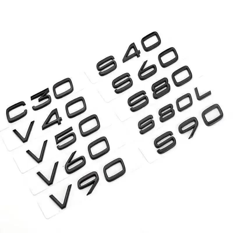 3D ABS Rear Trunk Tailgate Emblem Badge Stickers For Volvo C30 V40 V60 V90 S40 S60 S80 S90 S80L XC40 XC60 XC90 AWD T4 T5 T6 T8