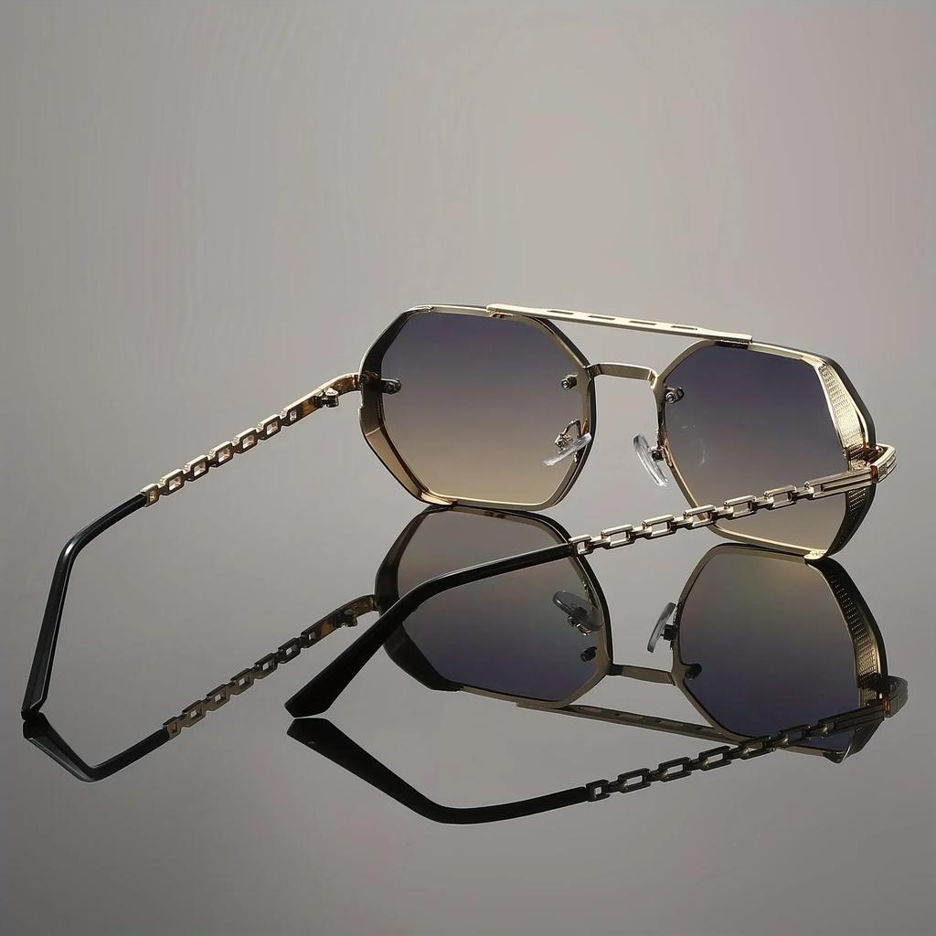 Outdoor Geometric Punk Square Sunglasses Women Men Cool Gradient Sun Glasses Mirror Black Colors Designer Brand Fashion