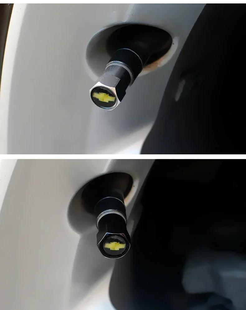 4PCS Alloy for Chevrolet Car Emblem Tire Valve Caps Sail Silverado Cruze Captiva Malibu Orlando Aveo Lacetti Wheel Stem Covers  KA9