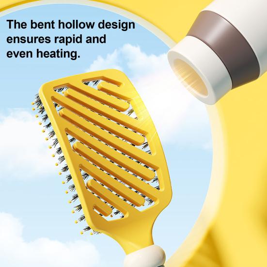 Curved Vented Hair Detangling Brush, Scalp Massage Paddle Brush for Wet Dry Hair, Scalp Massage Blow Drying Hair Detangler Brush