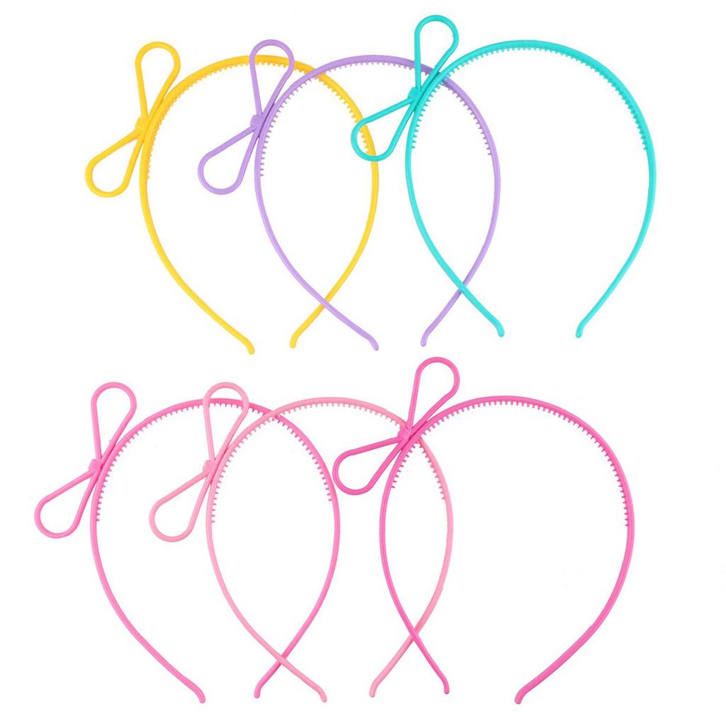Plastic Cat Ear Headbands Cute Crown Headbands Rabbit Bunny Headbands Candy Colors (Bow Style)