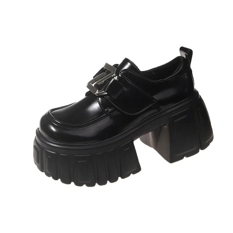 Fashion 8.5CM High Heels Loafers Shoes Women Platform Luxury Shoes Autumn 2024 Chunky Dress Lolita Pumps Mujer Designer Zapatos Casual