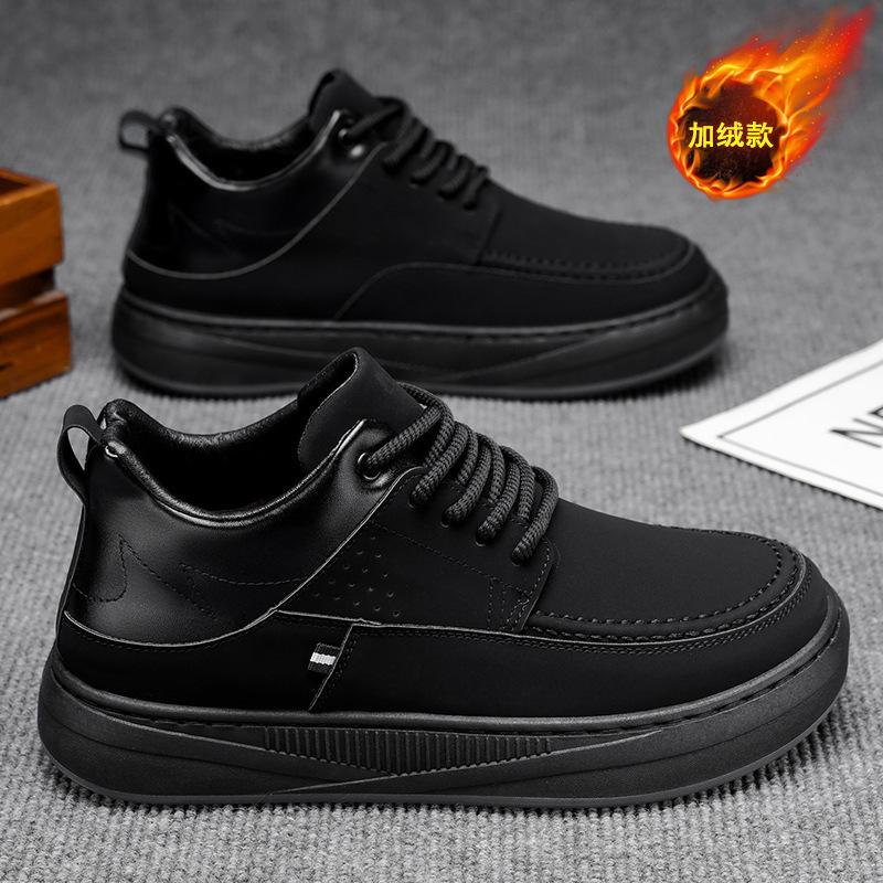 Shoes new winter velvet warm thickened cotton shoes casual sports black high-top board shoes