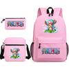 One Piece Anime Rucksack für Schüler Outdoor Campus Schultasche mit Federmäppchen Digitaldruck