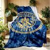 Football Team City FC Pattern Blanket for Home Decoration, Bed, Sofa, Car Travel, Camping, Suitable for All Seasons, Birthday Christmas Gift