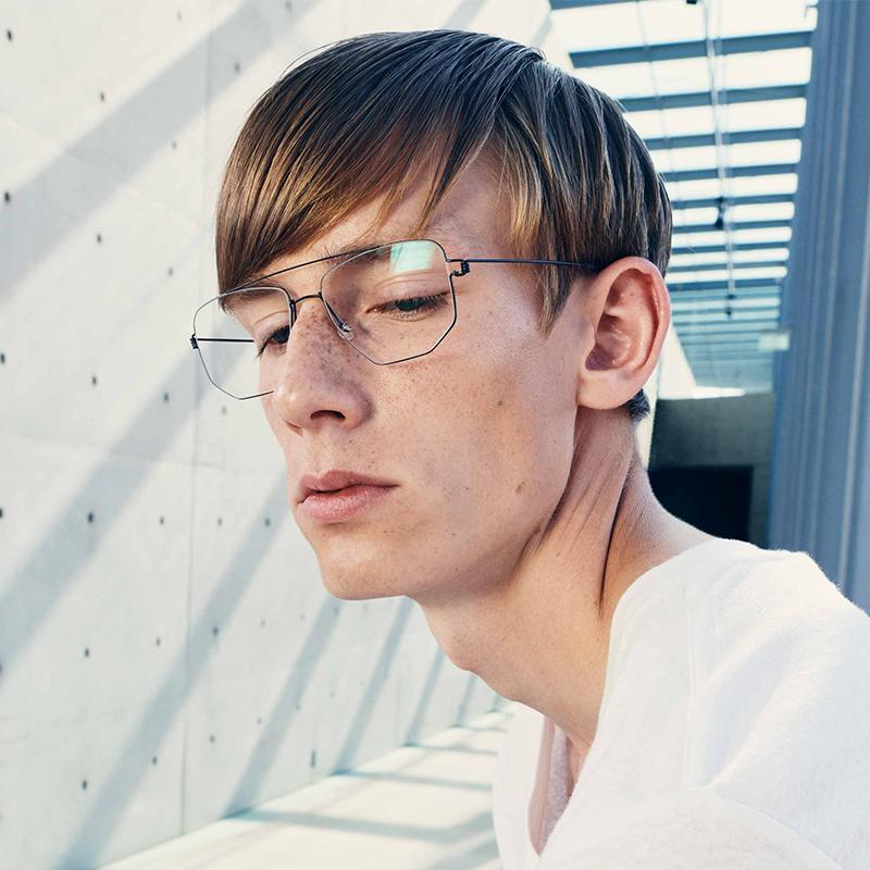 Denmark Men Double Beam Glasses Frame EDWIN Fashion Square Titanium Ultralight Eyeglasses Women Screwless Business Retro Eyewear