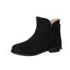 Europäische Damen Wildleder Quaste Chelsea Stiefeletten - Herbst/Winter Runde Spitze Zum Hineinschlüpfen Niedriger Absatz
