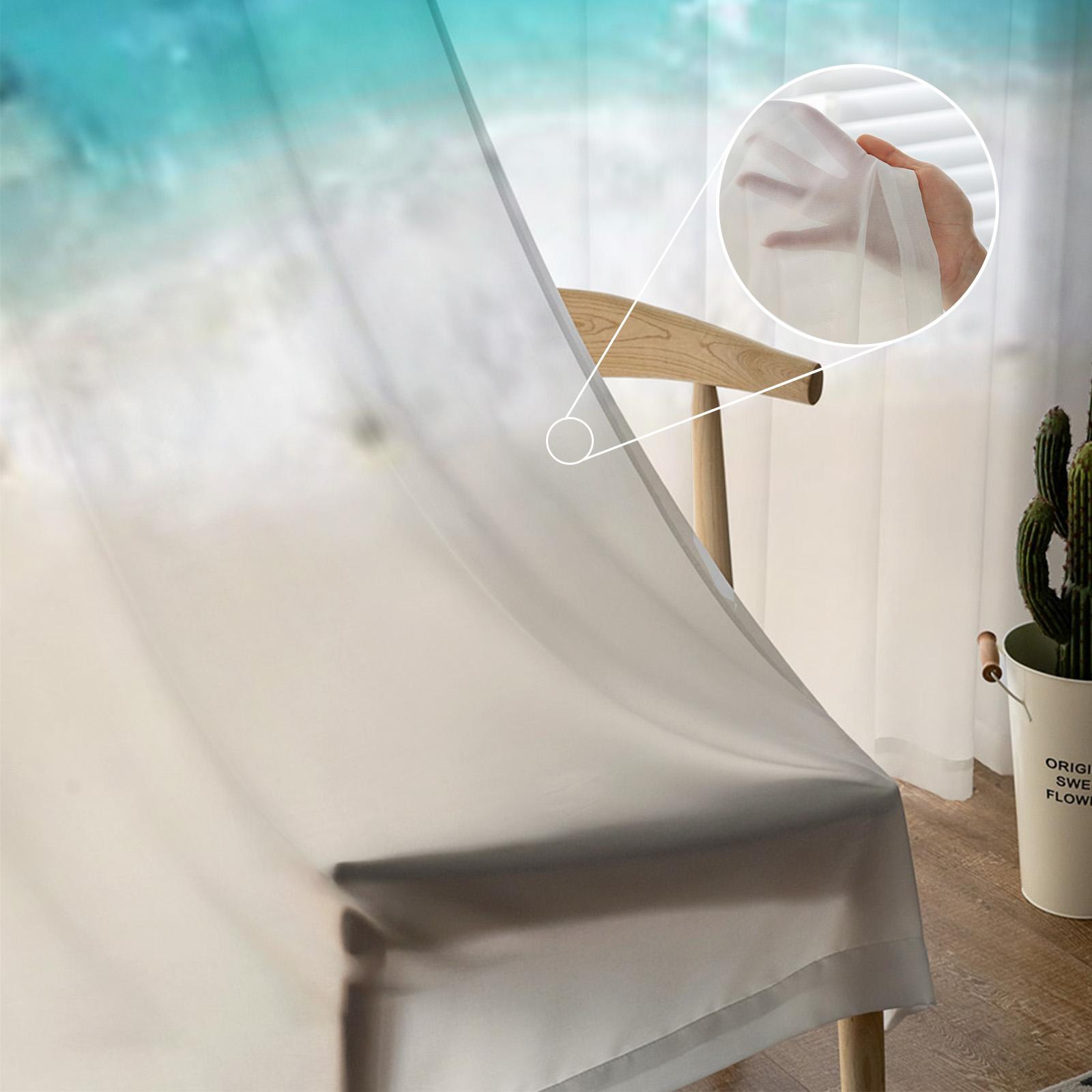 Карибское море и солнечный день Тюль Прозрачные шторы для гостиной — фото 5