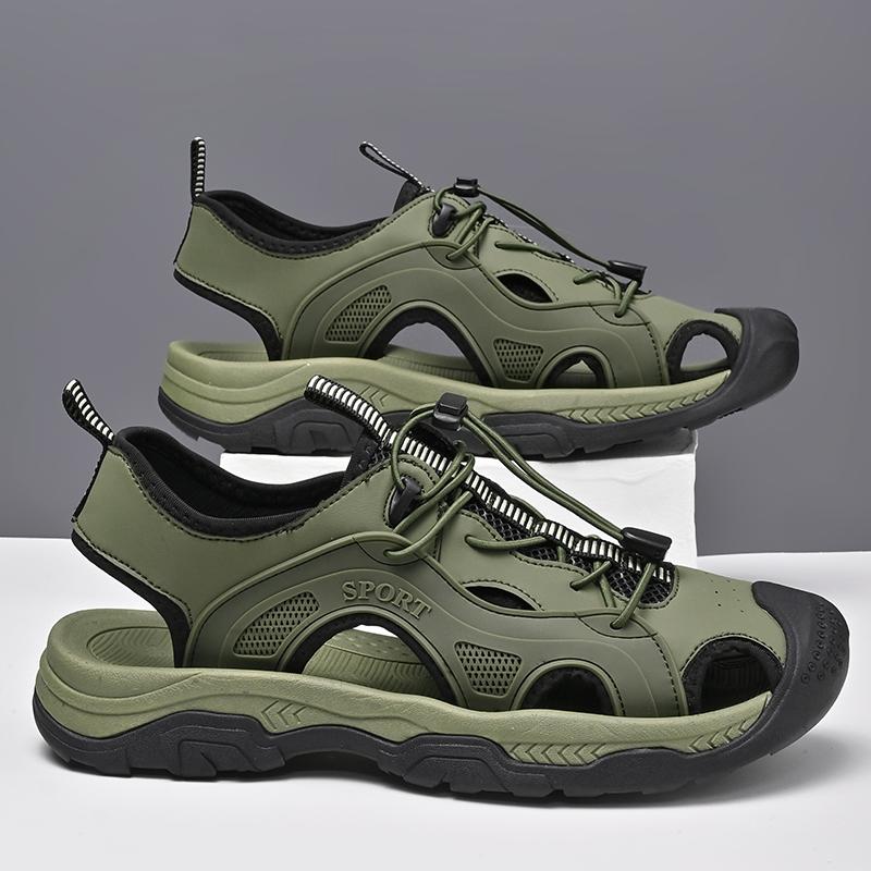 Men's Sport Sandals Comfortable Breathable Outdoor Lightweight Beach Sandals Soft Soled Closed Toe Trail Walking Casual Sandals