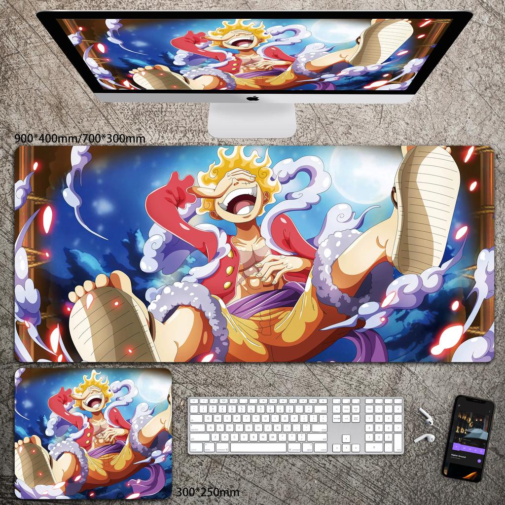 Hohe Auflösung ONE PIECE Leder-Mauspad Luffy Schreibtisch-Pad Rutschfest Wasserdichtes Mauspad Übergroß Jungen Animation E-Sport Spiel Tastatur-Pad