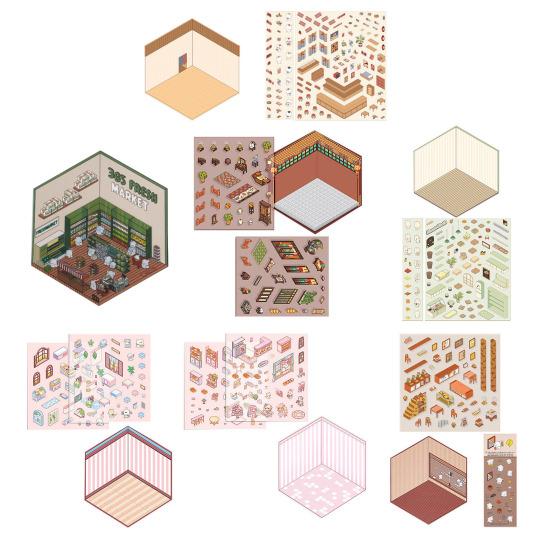 DIY Project 3D House Stickers Samolepky pro dospělé Děti Legrační kreslený film Samolepky na miniaturní scény