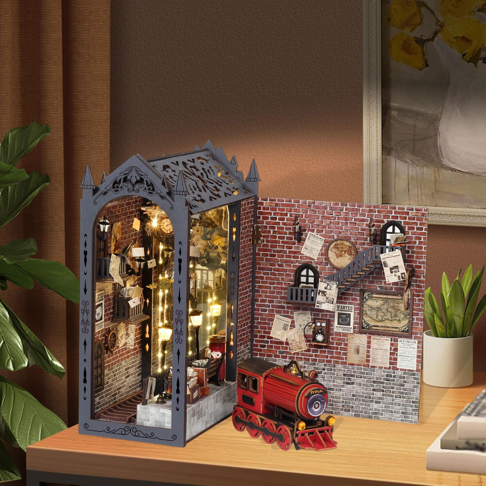DIY Retro Book End Kit Miniature Dollhouse Bookend Books Ornament Decoration,Library Bookshelf