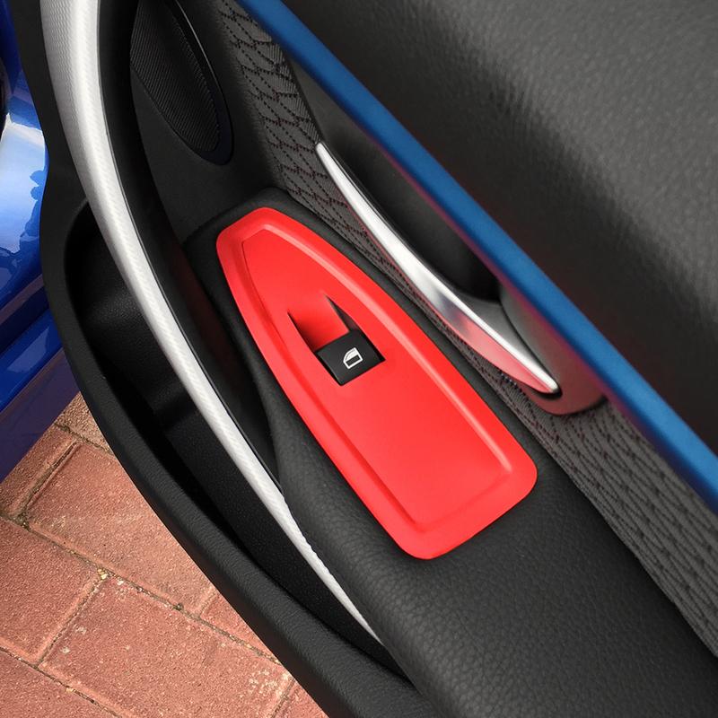 4Pcs For BMW F30 F35 3 Carbon Fiber Interior Door Window Lifter Control Switch Decor Armrest Panel Trim Car Styling Accessories