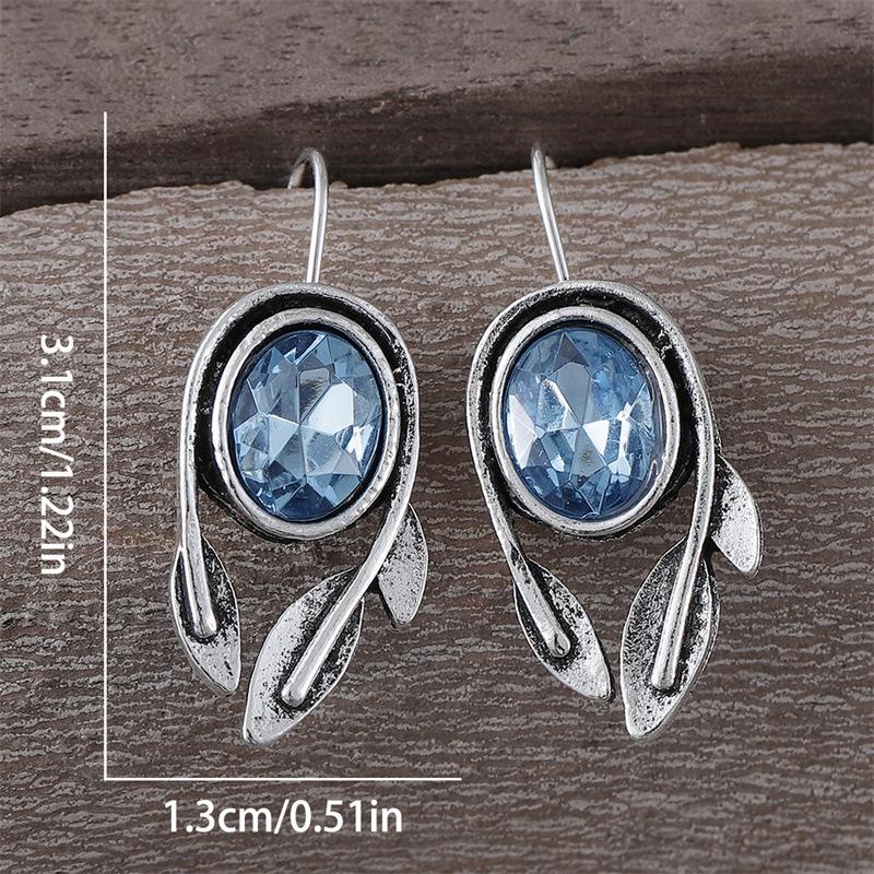 Retro módní eliptické listy dámské náušnice