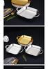 Tiefe quadratische Edelstahl-Grillpfanne - Flacher Snack-Tablett
