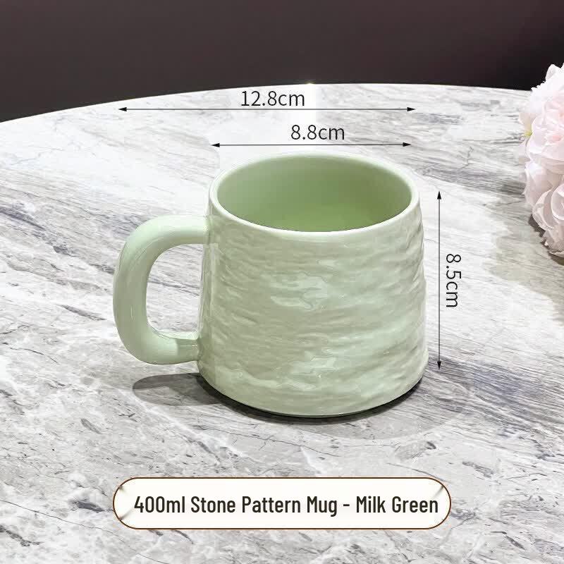Starred Ceramic Mug with Spoon