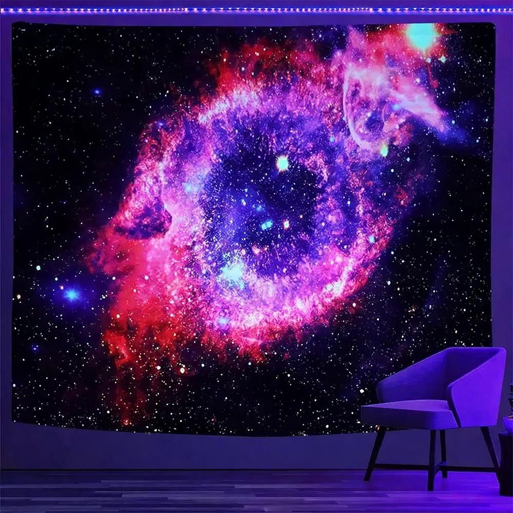 Glowing Tapestries With Cosmic And Fantasy Scenes Uv Reaction Tapestry Background Decoration  Bedroom Party Decoration