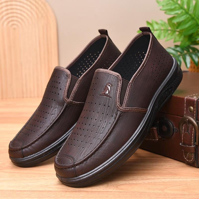Men s Waterproof Non-slip Casual Leather Work Shoes for Spring  Summer Size 43
