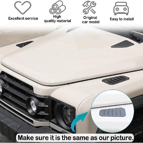 Car Hood Vents Exterior Accessories Compatible with Ineos Grenadier 2020-2025 Front Bonnet Vent Hood Air Intake Trim Protect Cover Exterior