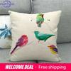 Home Decor Colorful Birds Print Decorative Throw Pillow Pattern Cushion Cover Suitable For Sofa Bedroom Car Pillow Cover