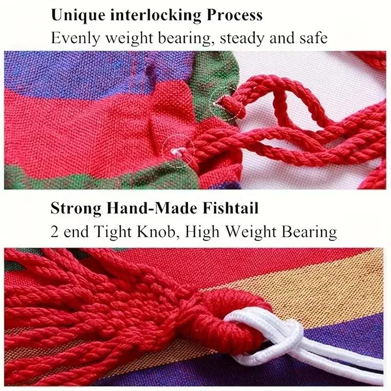 Garden Hammock Chair Soft Cotton Swing Chair Comfortable Tree Swing Chair Indoor Durable Swing Seat Collapsible for Camping